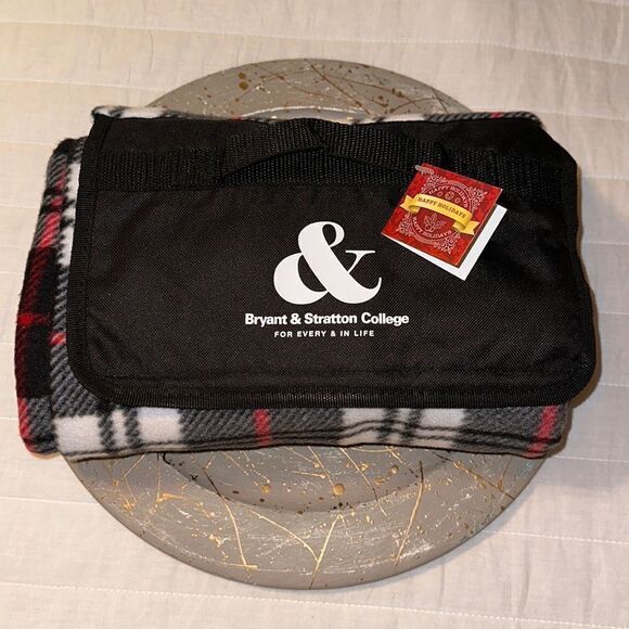 Bryant & Stratton Holiday Gifting Picnic or Lounge Plaid Fleece Blanket - Picture 1 of 9